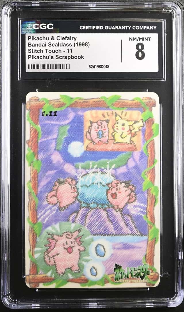 1998 Pokemon Stitch Touch Pikachu Clefairy Scrapbook #11 CGC 8