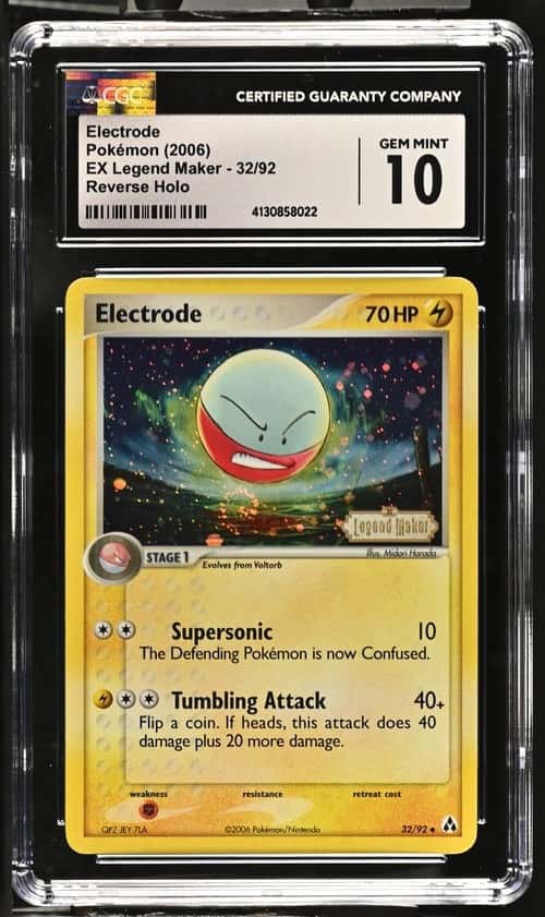 Pokémon Electrode 2006 EX Legend Maker 32/92 Reverse Holo CGC 10