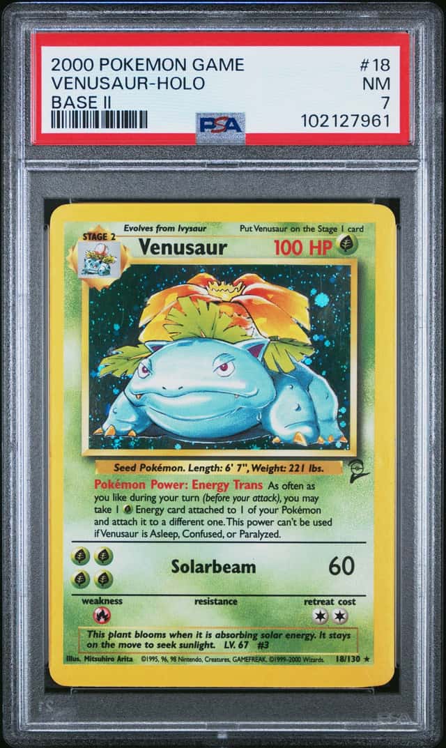 VENUSAUR 2000 POKEMON BASE SET 2 18/130 RARE HOLO PSA 7 Q2273
