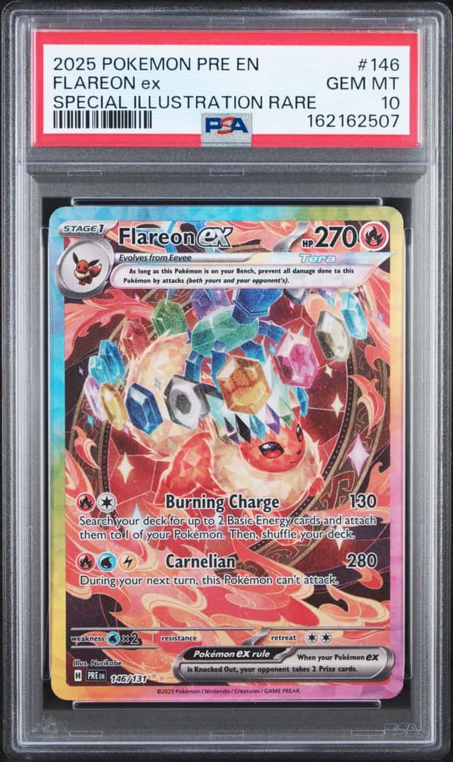 2025 Pokemon Flareon ex Prismatic Evolutions SIR Holo 146/131 PSA 10