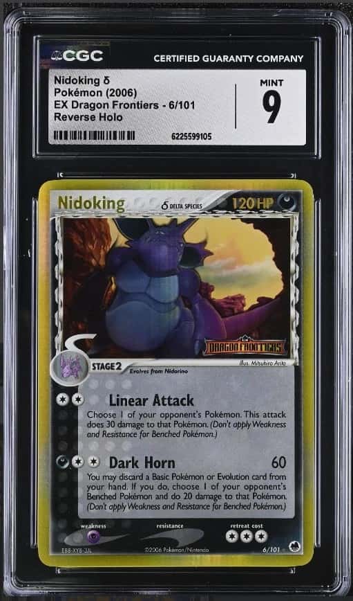 Pokémon Nidoking 2006 EX Dragon Frontiers # 6/101 Reverse Holo CGC 9
