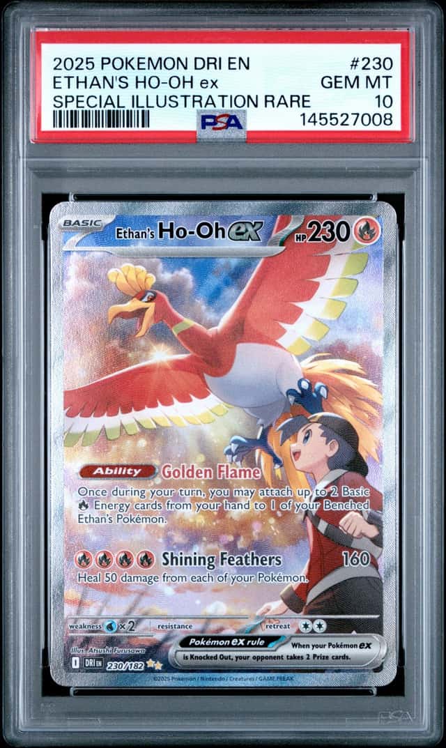 2025 Pokemon DRI EN #230 Ethan's Ho-Oh ex Special Illustration Rare PSA 10