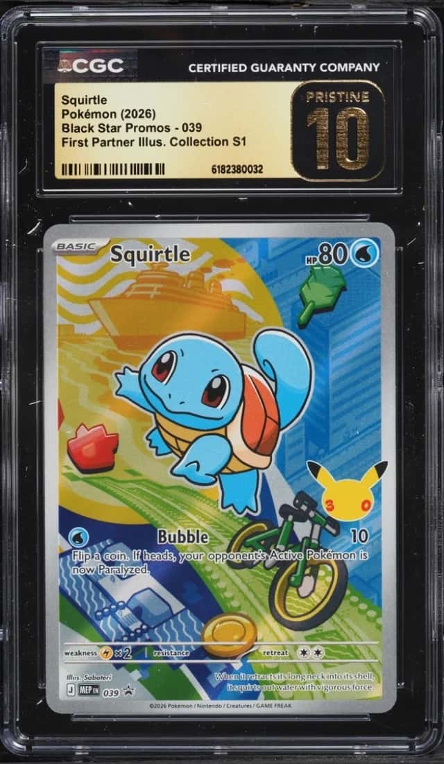 SQUIRTLE 039 FIRST PARTNER ILLUS. COLLECTION S1 POKEMON CGC 10 PRISTINE