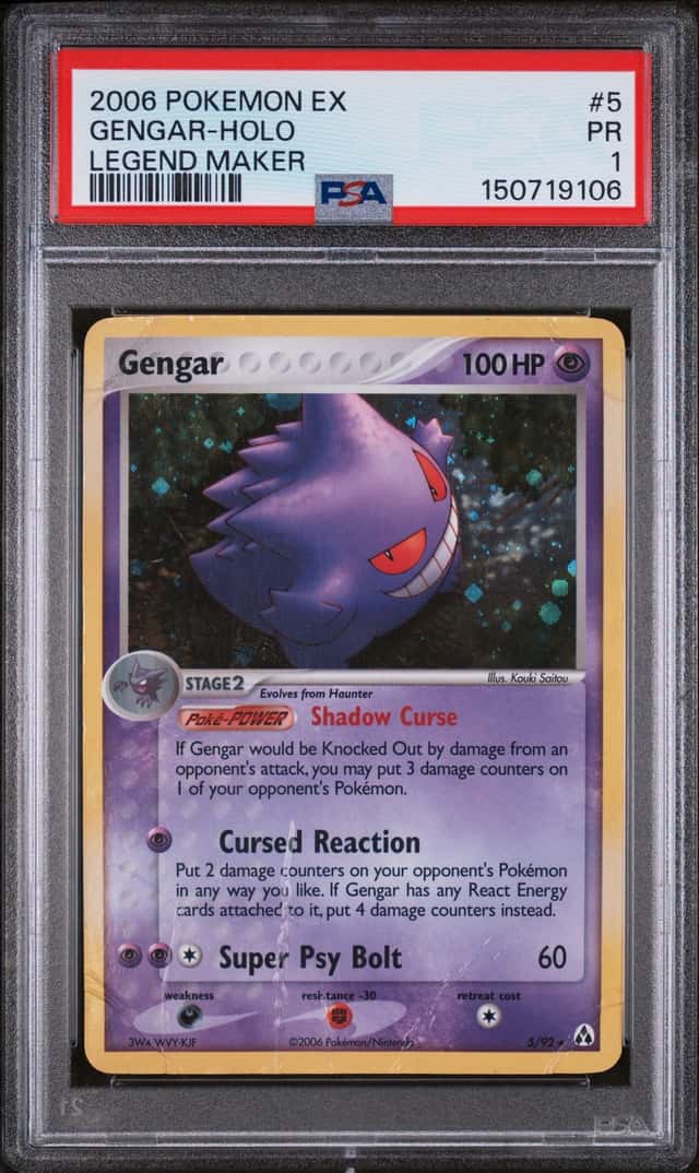 2006 Pokemon EX Legend Maker #5 Gengar Holo PSA 1 PR