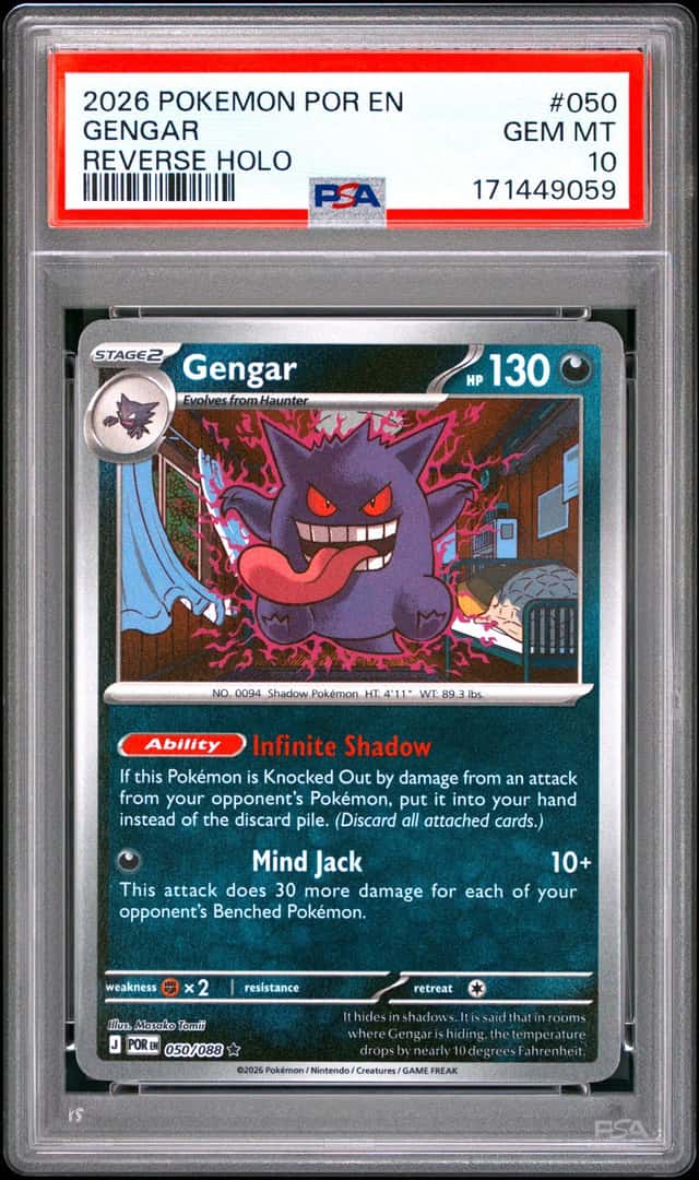 2026 POKEMON POR EN-PERFECT ORDER REVERSE HOLO #050 GENGAR PSA 10