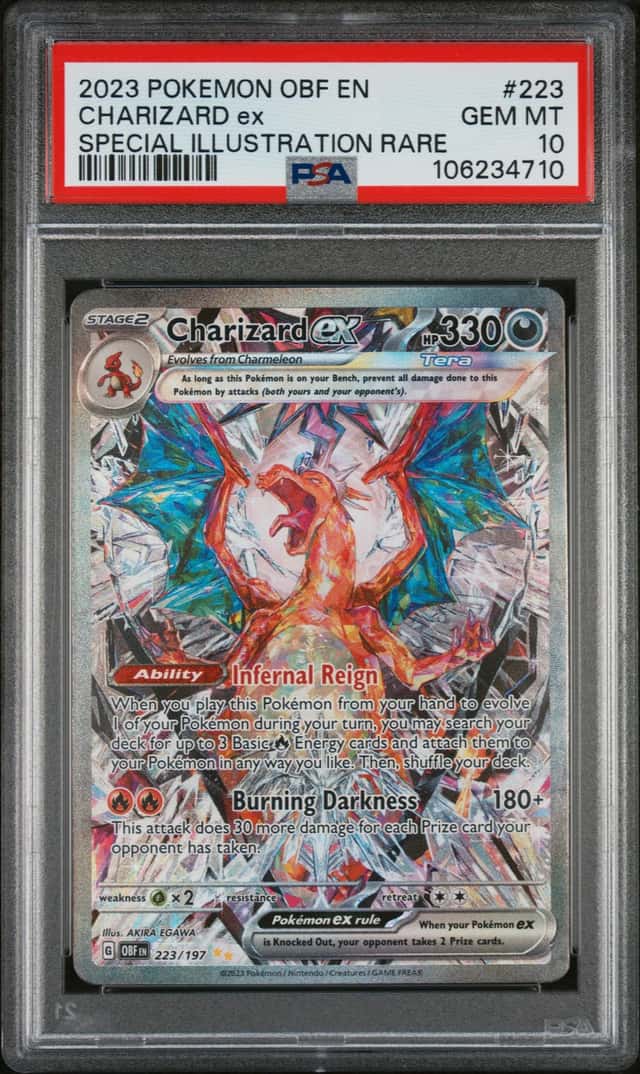 2023 Pokemon Scarlet and Violet Obsidian Flames Special Illustration Rare Charizard Ex #223