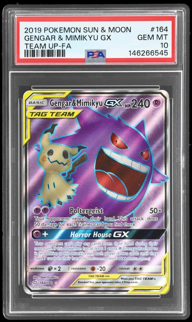 2019 Pokemon Sun and Moon Team Up Gengar/Mimikyu Gx #164