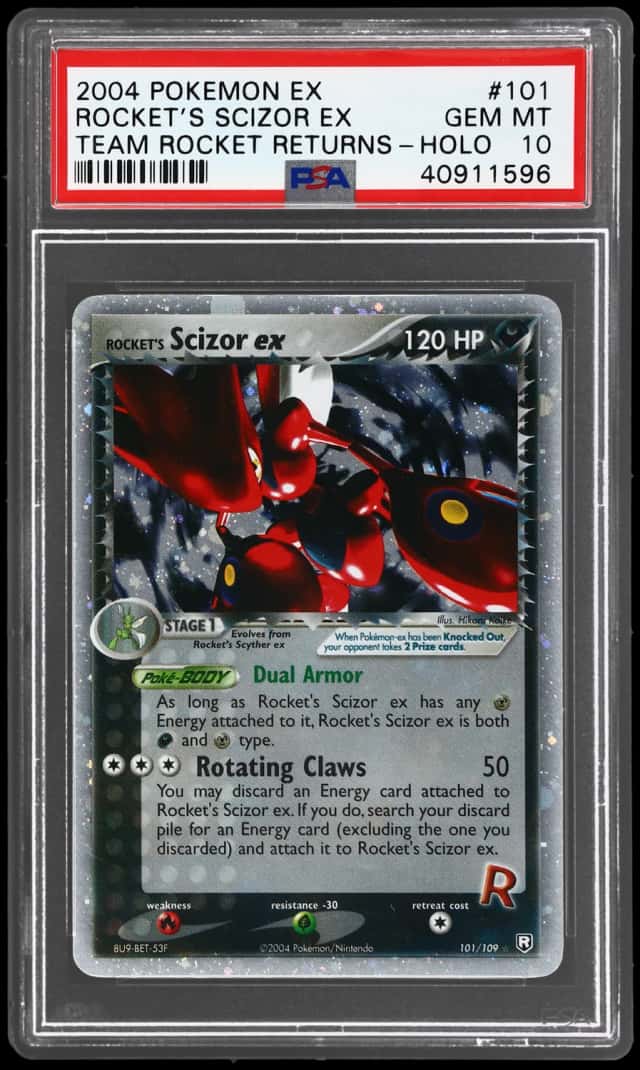 2004 Pokemon Ex Team Rocket Returns Holo Rockets Scizor Ex #101