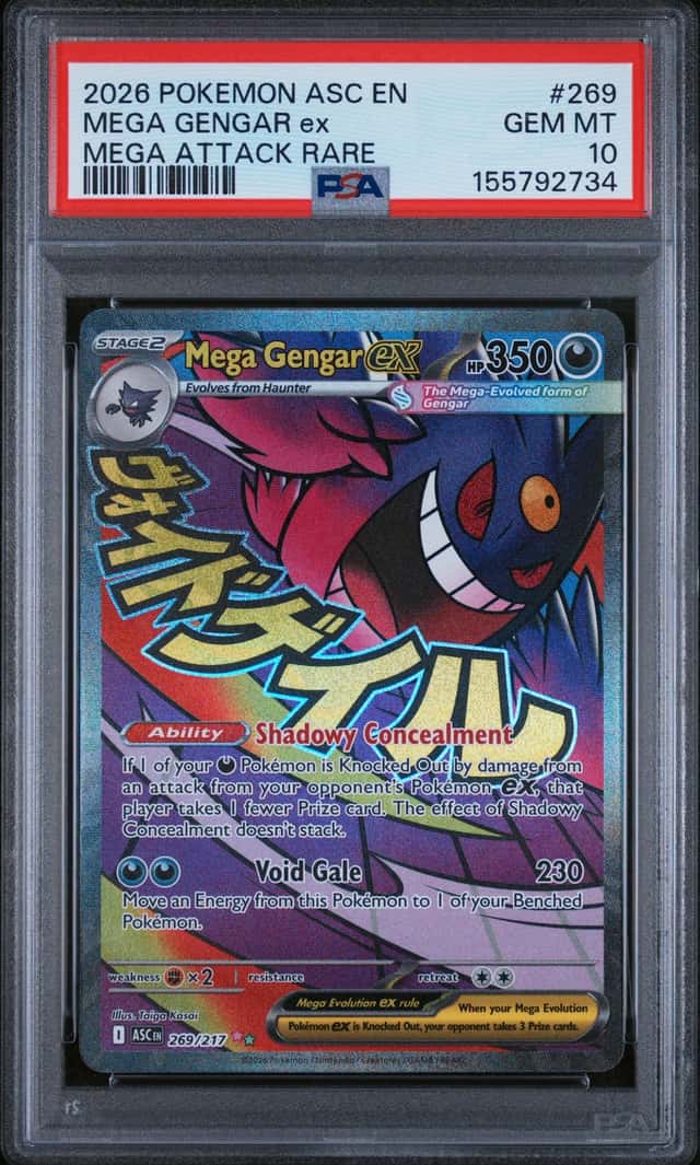 2026 Pokemon MEGA GENGAR EX #269/217 Ascended Heroes Mega Attack Rare EN PSA 10