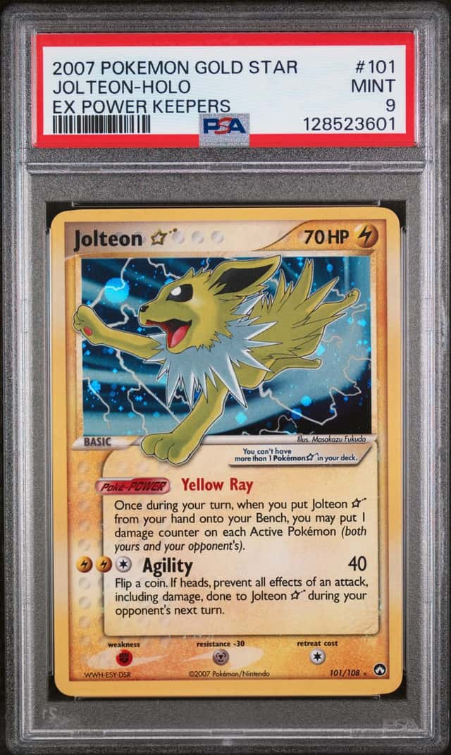 2007 Pokemon EX Power Keepers Holo Jolteon GOLD STAR #101 PSA 9 MINT