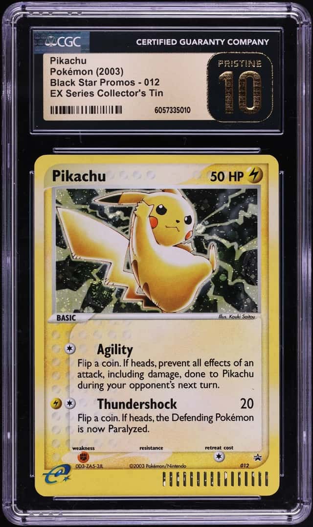 2003 Pokemon Black Star Promo EX Series Collector's Tin Holo Pikachu #12 CGC 10 PRISTINE