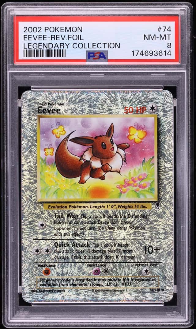 2002 Pokemon Legendary Collection Reverse Holo Eevee #74 PSA 8 NM-MT