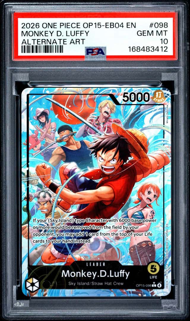 2026 One Piece OP15-EB04 EN Alternate Art #098 Monkey D Luffy PSA 10 GEM MINT