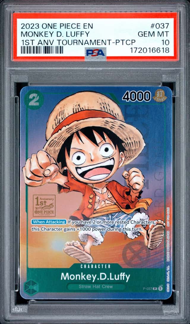 2023 One Piece Promos 1ST Anv Tournament-Ptcp #037 Monkey D. Luffy PSA 10