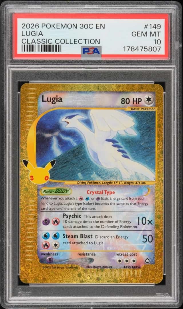 2026 POKEMON 30C EN-30TH CELEBRATION CLASSIC COLLECTION #149 LUGIA PSA 10