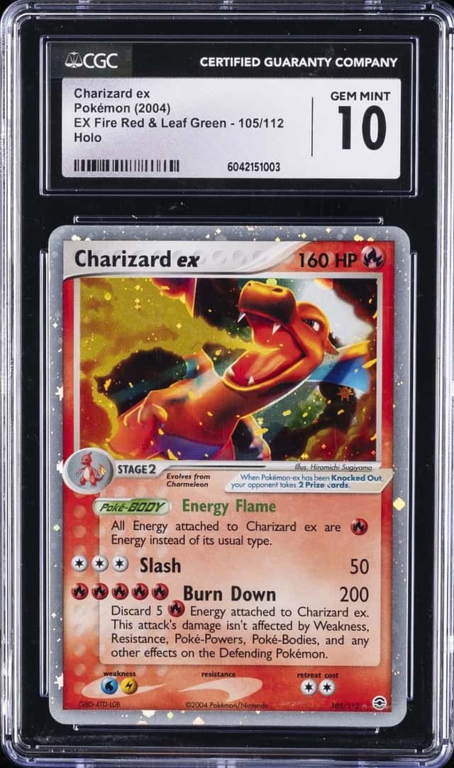 2004 POKEMON EX FIRE RED & LEAF GREEN #105 CHARIZARD EX CGC 10