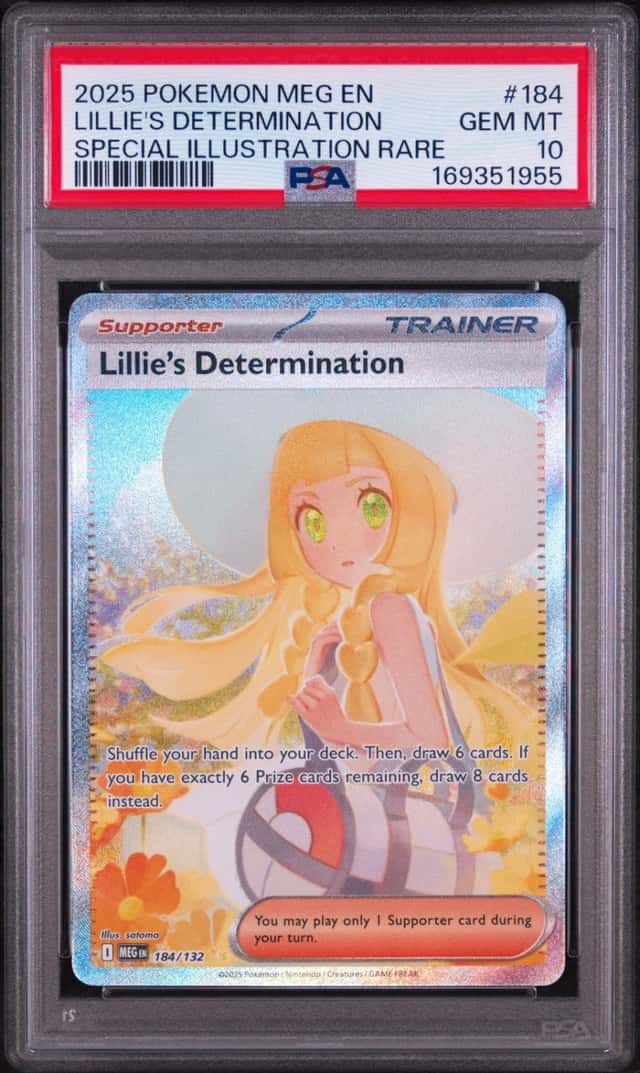 2025 POKEMON MEG SPECIAL ILLUSTRATION RARE #184 LILLIE'S DETERMINATION PSA 10