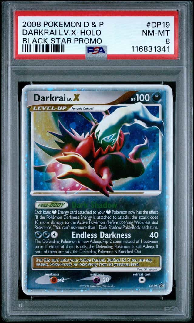 PSA 8 Darkrai LV.X DP19 Diamond & Pearl Black Star Promo Holo POKEMON