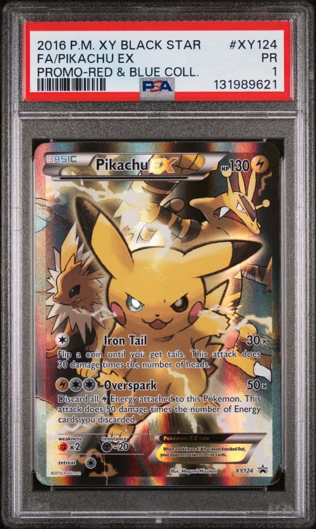 2016 POKEMON XY BLACK STAR PROMOS #XY124 PIKACHU EX PROMO PSA 1
