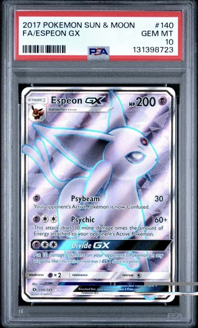 2017 POKEMON SUN & MOON #140 FULL ART/ESPEON GX PSA 10