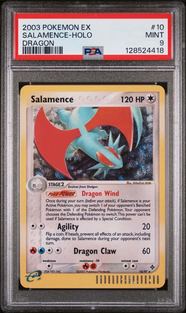 2003 POKEMON EX DRAGON #10/97 SALAMENCE HOLO PSA 9