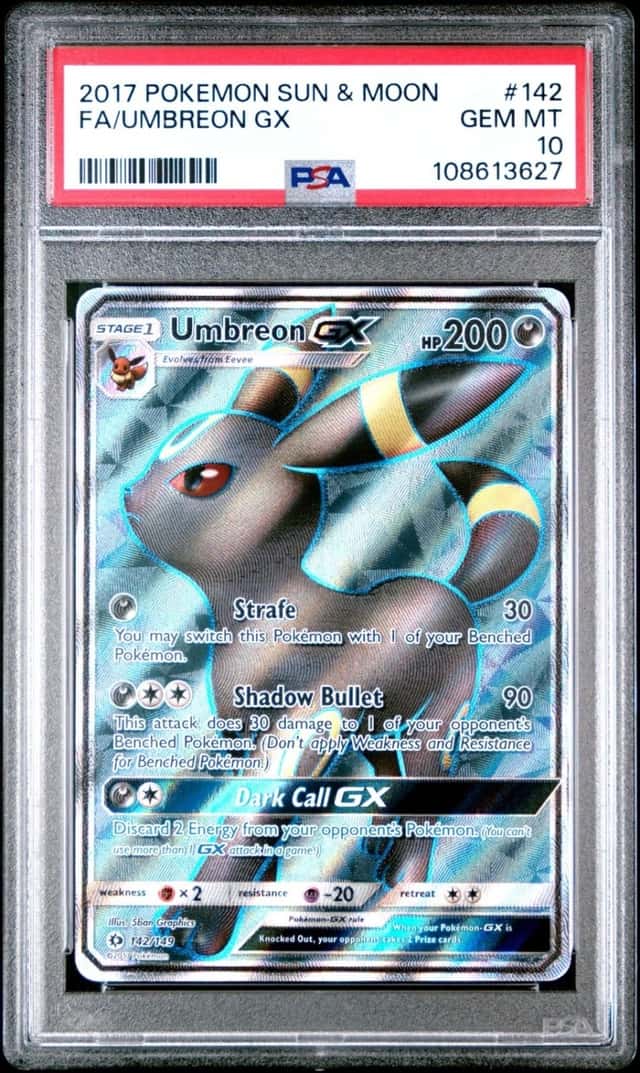 2017 POKEMON SUN & MOON #142 FULL ART/UMBREON GX PSA 10