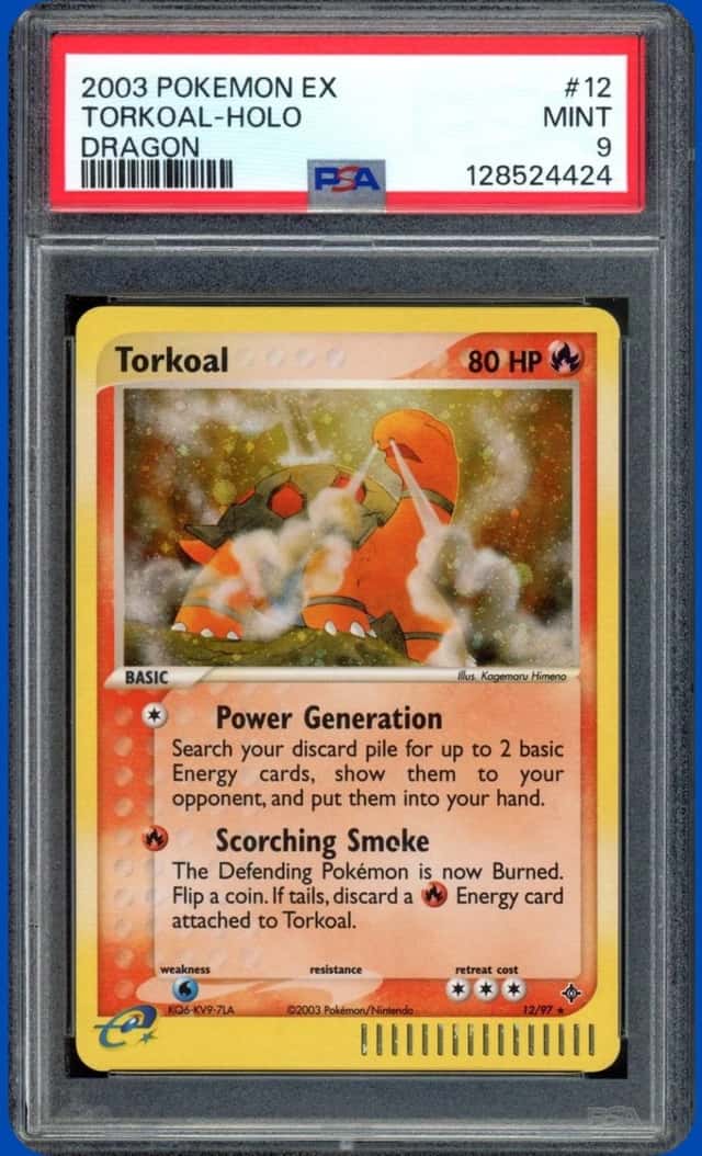 2003 POKEMON EX DRAGON #12/97 TORKOAL HOLO PSA 9