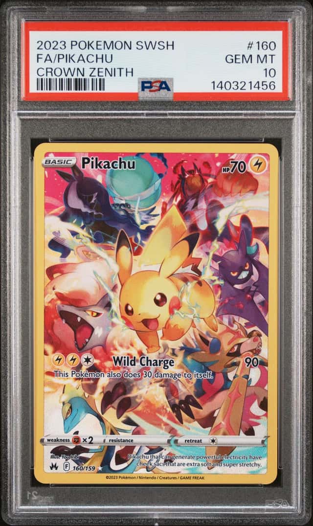 2023 POKEMON SWORD & SHIELD CROWN ZENITH #160/159 PIKACHU PSA 10
