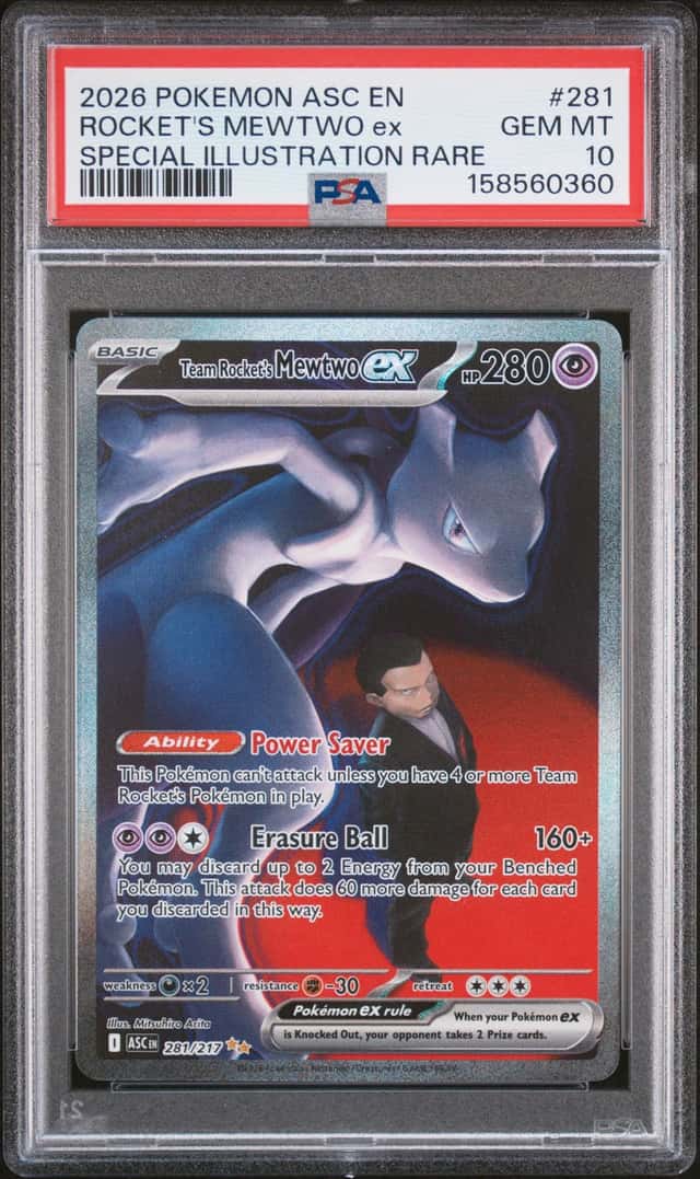 2026 POKEMON ASCENDED HEROES #281/217 TEAM ROCKET'S MEWTWO EX SIR PSA 10