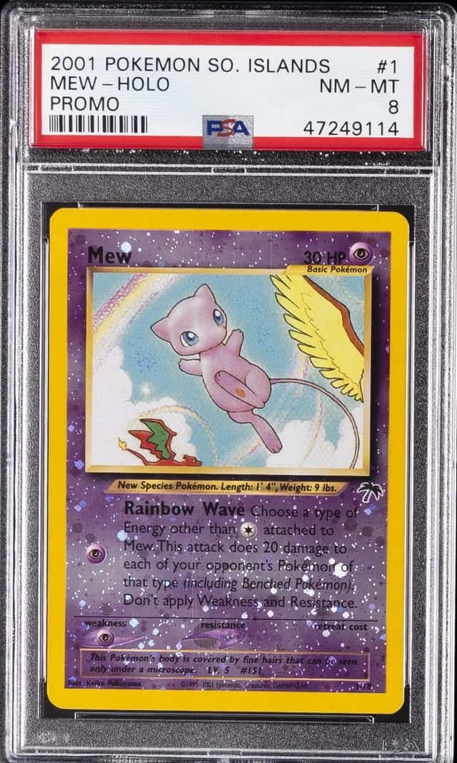 2001 POKEMON SOUTHERN ISLANDS PROMO #1 MEW-HOLO PSA 8