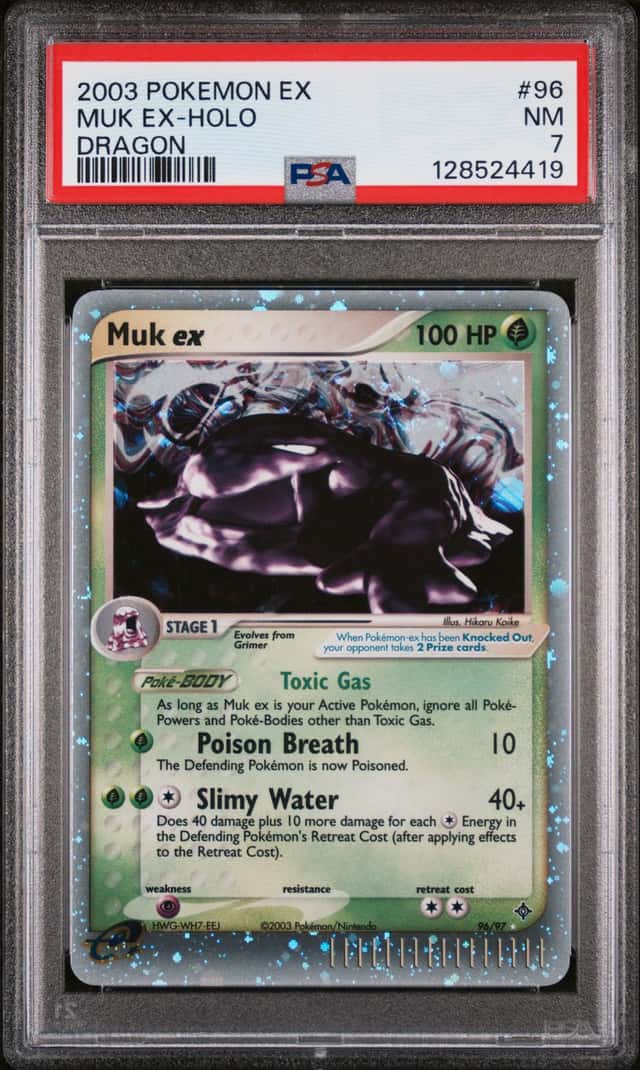 2003 POKEMON EX DRAGON #96/97 MUK HOLO PSA 7