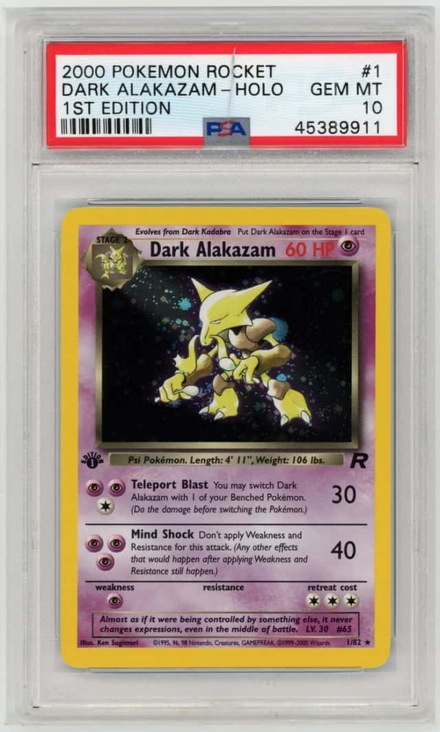 2000 POKEMON ROCKET #1 DARK ALAKAZAM HOLO 1ST EDITION PSA 10