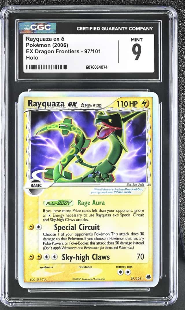 2006 Pokemon Ex Dragon Frontiers #97/101 Rayquaza Ex Holo CGC 9 MINT