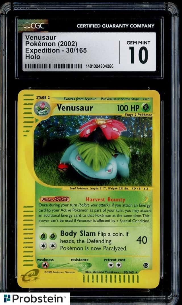 2002 Pokemon Expedition #30/165 Venusaur Holo CGC 10 GEM MINT POP 18