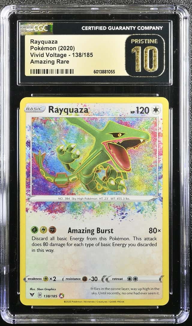 Rayquaza 138/185 Amazing Rare Holo 2020 SWSH04 Vivid Voltage CGC Pristine 10