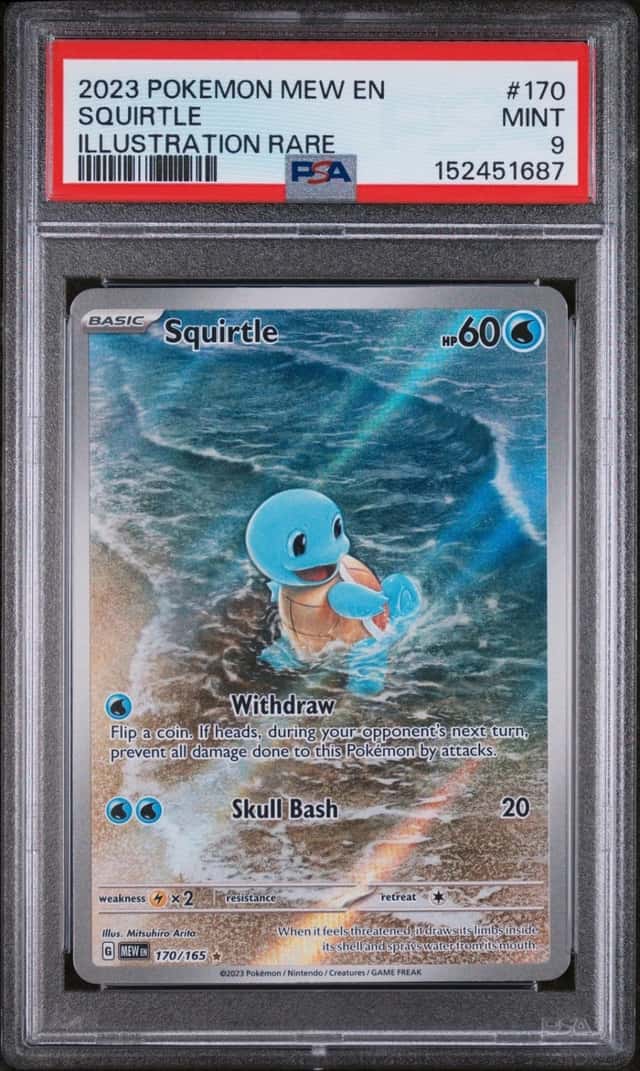 2023 POKEMON MEW EN-151 ILLUSTRATION RARE #170 SQUIRTLE PSA 9