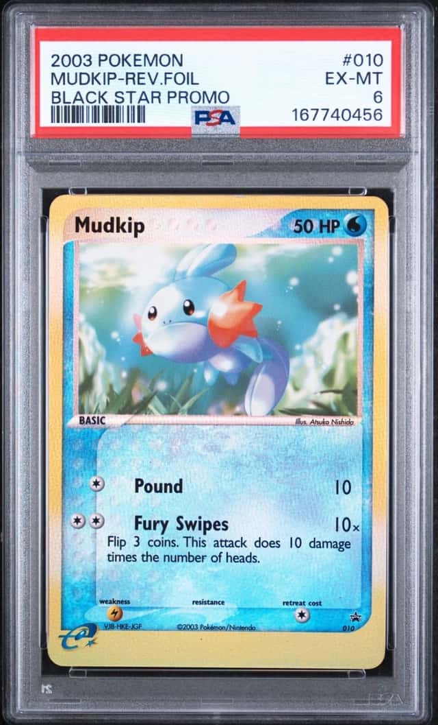 2003 POKEMON BLACK STAR PROMO #010 MUDKIP-REVERSE FOIL PSA 6