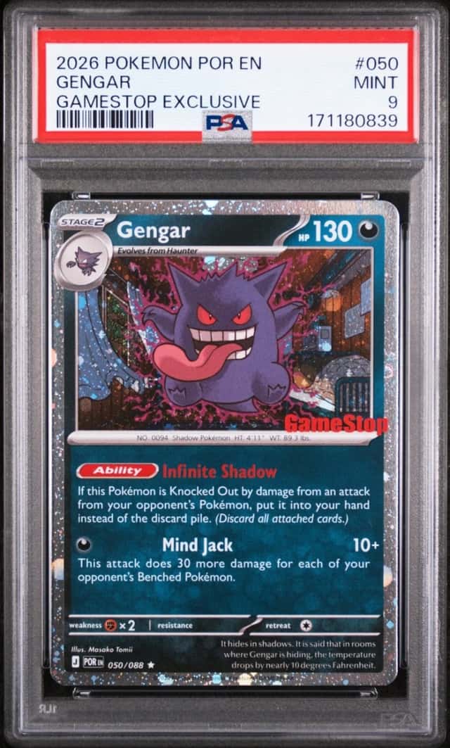 2026 POKEMON POR EN-PERFECT ORDER GAMESTOP EXCLUSIVE #050 GENGAR PSA 9