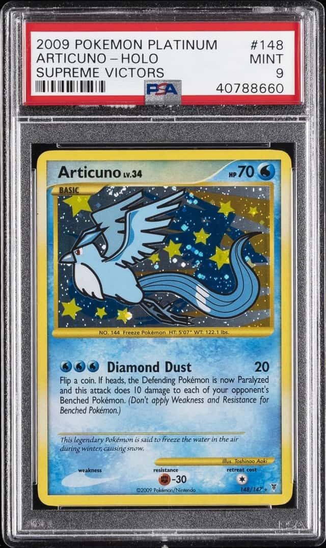 2009 POKEMON PLATINUM SUPREME VICTORS #148 ARTICUNO-HOLO PSA 9
