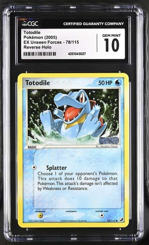 2005 Pokémon Totodile Reverse Holo EX Unseen Forces #78/115 CGC 10
