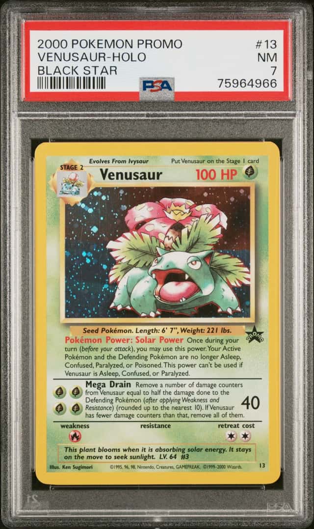 2000 Pokemon Promo Venusaur Holo Black Star PSA 7