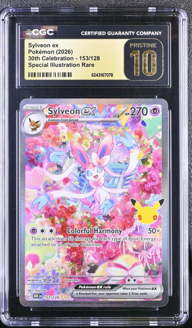 SYLVEON EX 2026 POKEMON 30TH 153 SPECIAL ILLUSTRATION RARE PRISTINE CGC 10 Q7128