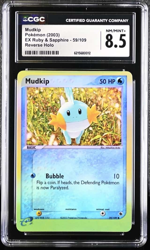 2003 Pokémon Mudkip Reverse Holo EX Ruby & Sapphire 59/109 CGC 8.5