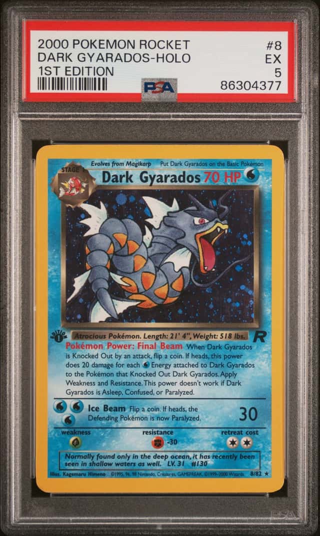 Wizards of the Coast PSA 5 2000 Team Rocket Dark Gyarados 1st Ed Holo 8/82