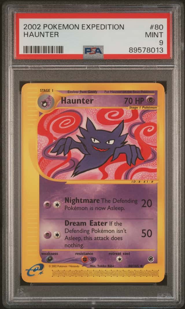 2002 Pokemon Expedition #80/165 Haunter PSA 9 MINT