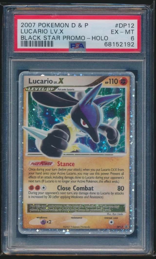 LUCARIO LV X 2007 POKEMON BLACK STAR PROMOS HOLO DP12 GRADED PSA 6 EX-MT