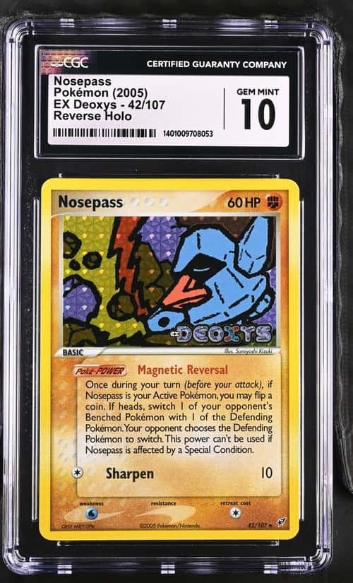 2005 Pokemon EX Deoxys #42 Nosepass Reverse Foil CGC 10 GEM MINT