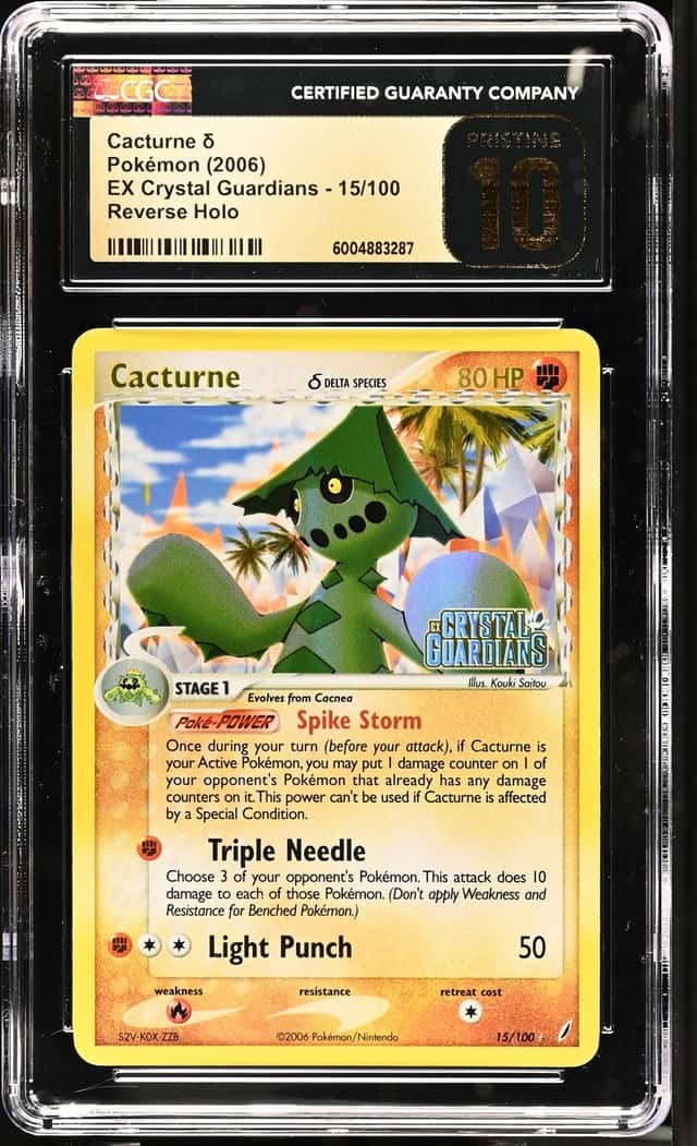 2006 Pokemon Ex Crystal Guardians Reverse Holo Cacturne #15