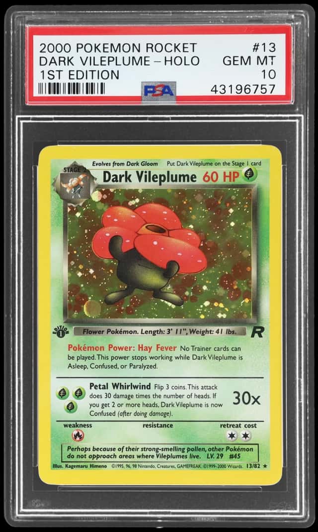 2000 Pokemon Team Rocket 1st Edition Holo Dark Vileplume #13