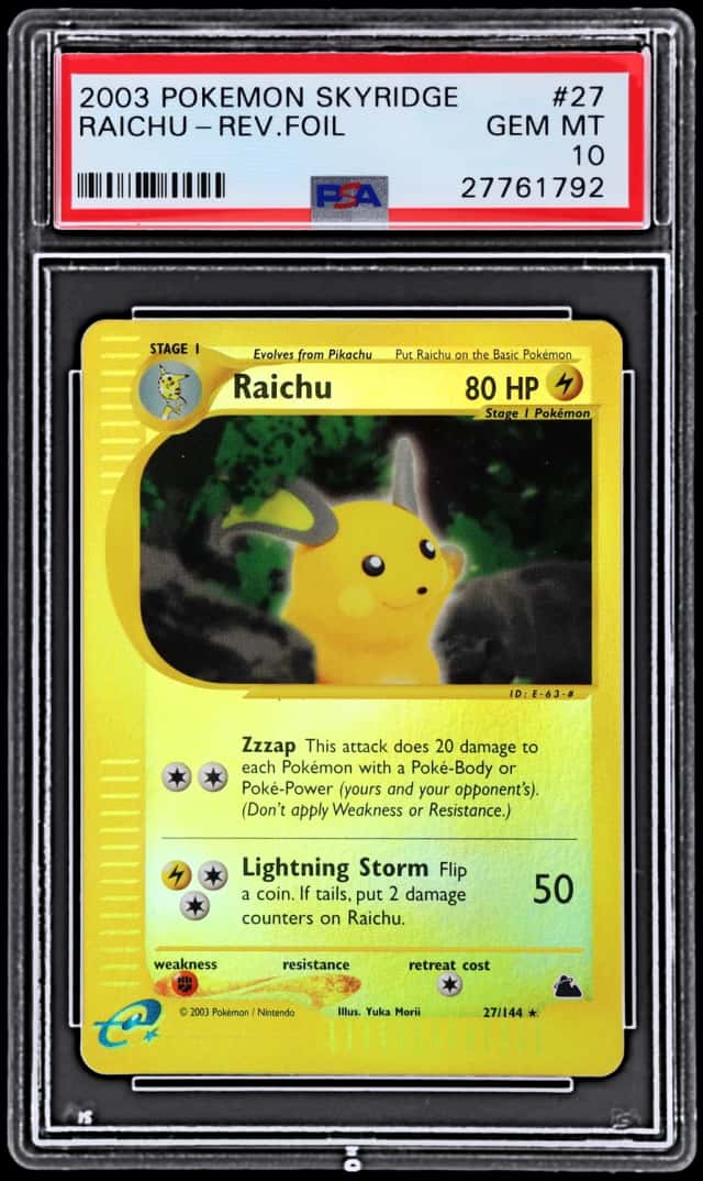 2003 Pokemon Skyridge Reverse Holo Raichu #27